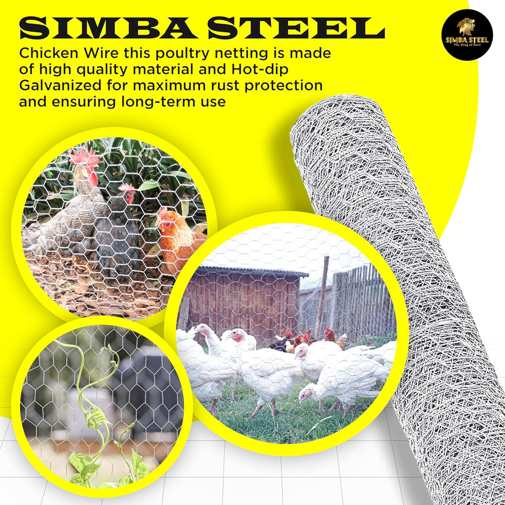 Chicken Wire 36 in x 200 FT x 2” Mesh x 20GA | Poultry Wire Netting | Hot Dipped Galvanized | Chicken Coop, Rabbit Cage, Fence Barrier (36 x 200 x 2)