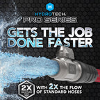 HydroTech 200 ft Expandable Garden Hose - Pro Series, 2x Max Flow, 3/4" No-Kink Flexibility, Lightweight Hose for Lawn, Garden, Car Washing, Deck and Patio Cleaning