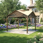 Garden Winds Reinforced Replacement Canopy Top Cover Compatible with The TPGAZ2307, TPGAZ2307A/B/D Style Selections Pitched Roof 10' x 10' Gazebo - Classic Sand, Riplock 350