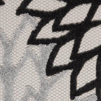 Nourison Aloha Indoor/Outdoor Black White 9' x 12' Area Rug, Tropical, Botanical, Easy Cleaning, Non Shedding, Bed Room, Living Room, Dining Room, Deck, Backyard, Patio (9x12)