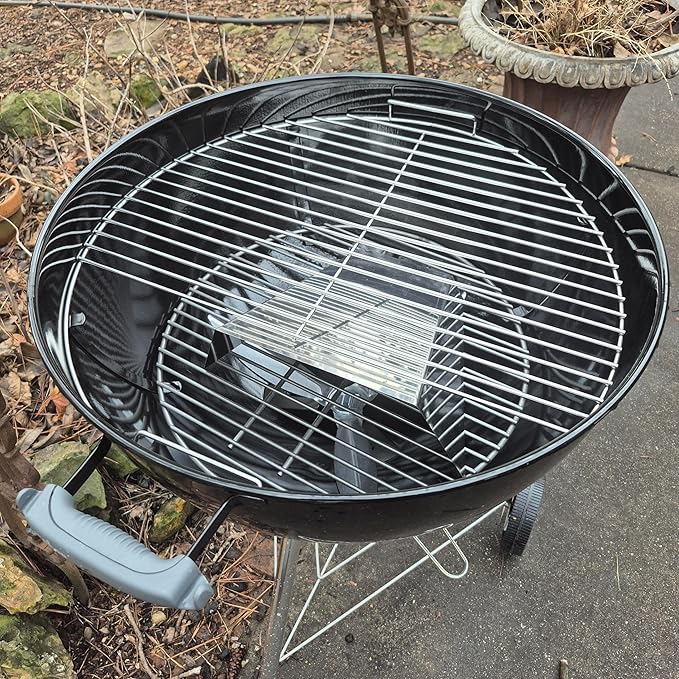 Norsk Designs Kettle Grill Indirect Cooking Kit, 21.5 Inch Stainless Steel Grate & Heat Shield, Fits 22 Inch Weber Grills (and other kettle-style grills with 21.5" grate size)