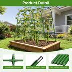 MQHUAYU Cucumber Trellis for Raised Bed,U-Shape Garden Trellis for Climbing Plants Outdoor, Metal Arch Vegetables Trellis, Plant Support for Vine (Green, 47.2x47.2 X21.6)