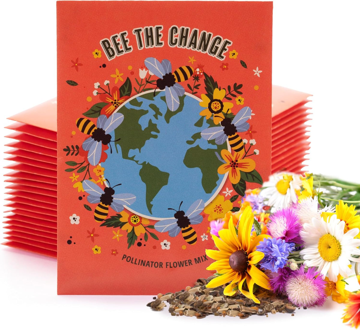 Bentley Earth Day 2025 Bee The Change - Pollinator Flower Mix Seed Packets (25 Packets)