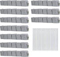 Beuta Landscape Edging | Garden Edging Border | Faux Stone Blocks for Lawn Edging, Flower Beds & Yard Edging – 10 Pack | Each Section Has 6 Blocks 48" L x 4" W x 6.5" H | 20 Spikes | Greystone