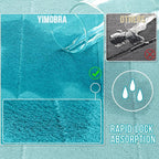 Yimobra Memory Foam Bath Mat, Super Soft Absorbent Bathroom Rug Non Slip 31.5x20 Inch, Quick Dry, Machine Washable Floor Carpet for Tub Shower, Home Decor Accessories, Lake Blue
