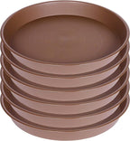 6 Pack of 10 inch Plant Saucer, Heavy Duty Plastic Plant Saucer 10 inch Round, Plant Tray for Pots, Flower Plant Saucers for Indoors, Plant Trays for Planter 8"/9"/10" (10", Chocolate)