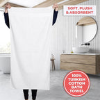 TEXTILOM 100% Turkish Cotton 2 Pcs Bath Towel Set, Luxury Bath Towels for Bathroom, Soft & Absorbent Hotel Quality Bathroom Towels Set (27 x 54 inches)- White