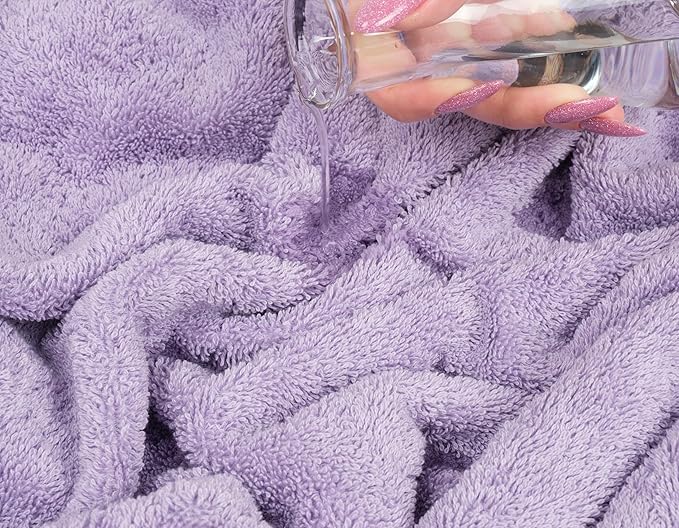 American Soft Linen Luxury 4 Piece Bath Towel Set, 600 GSM 100% Cotton Turkish Bath Towels for Bathroom, 27x54 in Extra Large Bathroom Shower Towels, Lilac