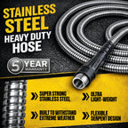 BIONIC STEEL 50 Ft Metal Garden Hose with Sprayer Nozzle