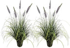 Artificial Lavender Plant 35in (2 Pack) - Tall Faux Indoor Home Decorative Plants & Flowers in Pot, Fake House Plant
