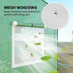 Outsunny Mini Greenhouse, Portable Greenhouse with Roll-Up Door and 2 Mesh Windows, Small Green House with PE Cover for Garden Patio Lawn, 78.7" x 29.5" x 74", Green