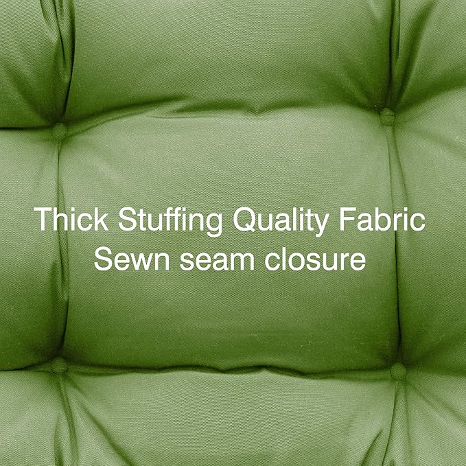 QILLOWAY Outdoor Chair Cushion for Patio Furniture, Waterproof Patio Cushions with Ties, Fade Resistant Replacement Pads for Outdoor Rocking Chairs,Dark Green