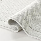 Arkwright 100% Cotton Bathroom Rug - High Absorbent Stylish Textured Woven Design Bath Mat, Slip Resistant Backing for Shower and Bathtub Floor, 17x24 in - Grey