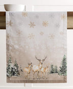Maison d' Hermine Table Runner 100% Cotton Single Layer Table Runners 90 inches Long for Thanksgiving Christmas Decorations Home Kitchen Dining Party Wedding (Deer in The Woods, 14.5" x 90")