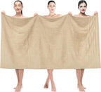 American Soft Linen 35x70 Jumbo Large Bath Towels, 600 GSM 100% Cotton Turkish Bath Sheet, Oversized Luxury Bath Towels for Bathroom Beach and Pool, Beige