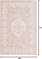 Unique Loom Outdoor Traditional Collection Area Rug - Valeria (4' 1" x 6' 1" Rectangle, Pink/ Ivory)