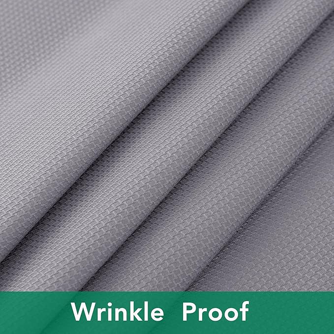Biscaynebay Textured Fabric Tablecloths 70x108 Inches Rectangular, Silver Grey Water Resistant Spill Proof Tablecloths for Dining, Kitchen, Wedding and Parties, Machine Washable