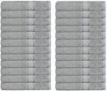 Casa Lino Face Towels & Body Wash Cloths for Showering - 100% Cotton Wash Cloths for Bathroom - Highly Absorbent & Quick Drying Washcloth Set - Cotton Washcloths 24 Pack (12" x 12") - (Silver Grey)