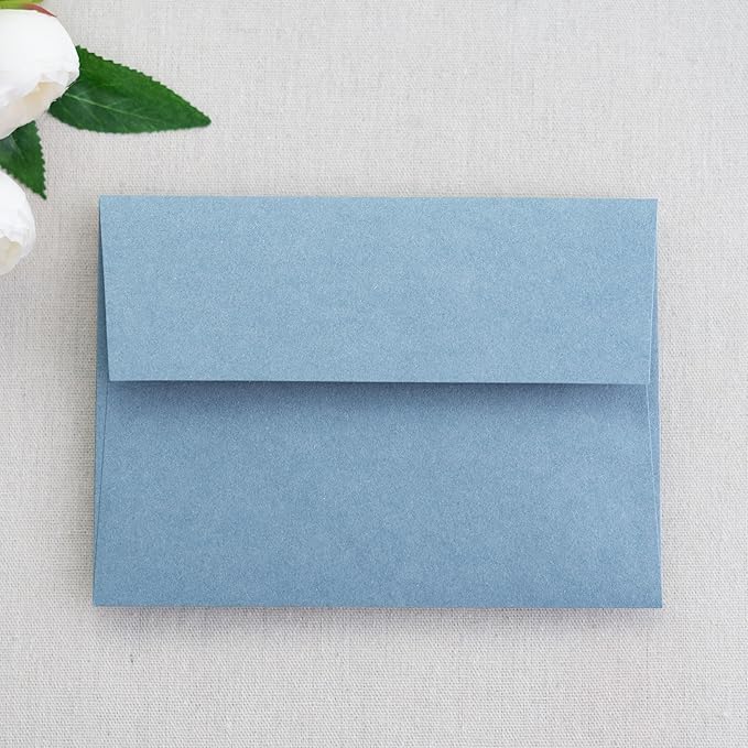 PONATIA 50 Pieces 5x7 Envelopes, Dusty Blue A7 Envelopes Self Seal for Weddings, Invitation Cards, Photos, Postcards, Greeting Cards Mailing, Baby Shower, Graduation, Christmas Gift Cards