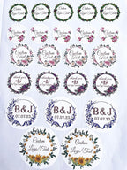 Custom Stickers for Weddings, Birthdays & Businesses - Personalized Labels with Your Logo - Waterproof, Fade and Heat Resistant - Pack of 100-1000 (Wreath V, 2 Inch)