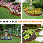 19.7ft.Cor-Ten Weathering Steel Landscape Edging(6 Pack)-8"x39.4"- Pre-Rusted Garden Edging with 7 Clips & Gloves - Durable,Flexible, Easy-to-Install for Landscaping,Tree Rings,Lawn & Garden