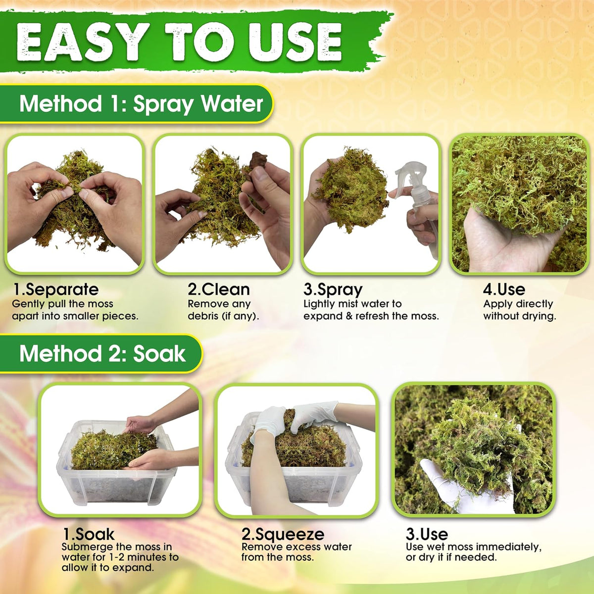 DUSPRO Dried Moss for Potted Plants, Forest Orchid Moss for Potting Mix, Sphagnum Potting Moss for Plants Indoor, Real Moss Soil Cover for Houseplant (2 OZ)
