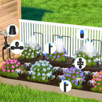 MIXC 230FT Quick-Connect Drip Irrigation System Kit, Automatic Garden Watering System with 1/4" & 1/2" Fast-Lock Tubing - Adjustable Nozzles & Sprinklers for Garden, Greenhouse, Lawn, Potted Plants