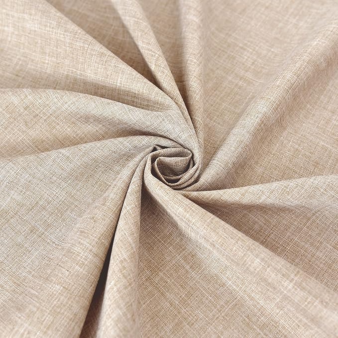 Fitable Faux Linen Beige Table Clothes Rectangle 60 x 120 Inch - 2 Pack Neutral Tablecloths for Standard 8-Seater Rectangular Dining Table(5 ft ?2.5 ft) for Dining, Party, Farmhouse, Banquet, Buffet