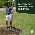 Rocklin™ Lawn Leveling Rake | Levelawn Tool | Level Soil or Dirt Ground Surfaces Easily | 48” x 10” Ground Plate | 78” Extra Long Handle | Stainless Steel