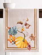 Maison d' Hermine Table Runner 100% Cotton Single Layer Table Runners 60 inches Long for Thanksgiving Christmas Decorations Home Kitchen Dining Party Wedding (Potiron, 14.5" x 60")
