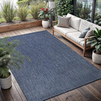 Washable Indoor Outdoor Rug 10x14 Weather Resistant Area Rugs Modern Solid for Porch Deck Balcony Backyard Patio Outside Carpet (10 X 14 Azure Blue)