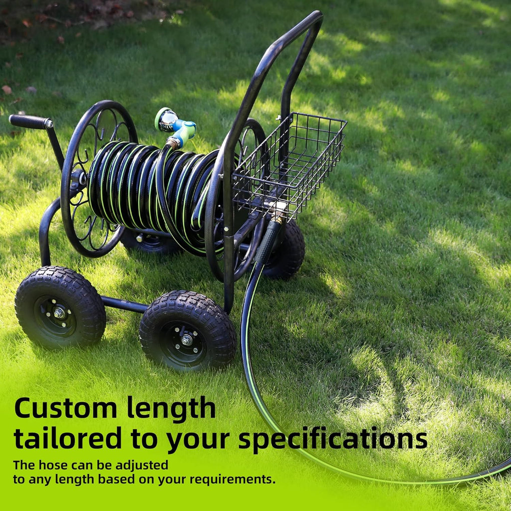 Worth Leader Short Garden Hose 5/8 in. x 4 ft. -No Kink, Flexible, Leakproof, Both Female Fittings -Heavy Duty Durable PVC Lightweight Water Pipe with Brass Aluminum Ends for Household & Yard Use