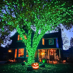 JMEXSUSS Green Halloween Lights Outdoor, 132ft 400 LED Halloween String Lights Plug in with Remote, Indoor Green Light for Porch Tree House Yard Christmas Decorations
