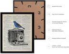 Poster Master Dictionary Art Poster - Antique Camera Print - Bird Art - Photography Art - Gift for Men, Women & Photographer - Chic Decor for Living Room, Bedroom or Office, 8x10 Black Framed