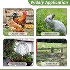 Chicken Wire Fencing Mesh, Galvanized Hexagonal Floral Chicken Wire, Outdoor Anti-Rust Chicken Wire Poultry Netting for Garden Fence (1.5 ft x 100 ft, Hot-Dipped)