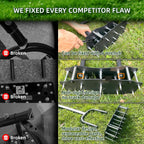 [Bolt-On Base] Lawn Aerator - Kick to Unclog Jammed Springs in 3 Secs! No Welding to Ever Break, 12.2"x6" Wide Plate Saves 20% Time, for Compacted Clay Soil (Pre-Assembled)