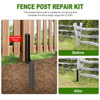 Fence Post Repair Kit，Heavy Duty Steel Fence Post Anchor Ground Spike ，Quick Fix Broken/Leaning Wood Posts with，and Fixed Fence Posts（8-Pack）