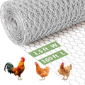 Chicken Wire Fencing Mesh, Galvanized Hexagonal Floral Chicken Wire, Outdoor Anti-Rust Chicken Wire Poultry Netting for Garden Fence (1.5 ft x 100 ft, Hot-Dipped)