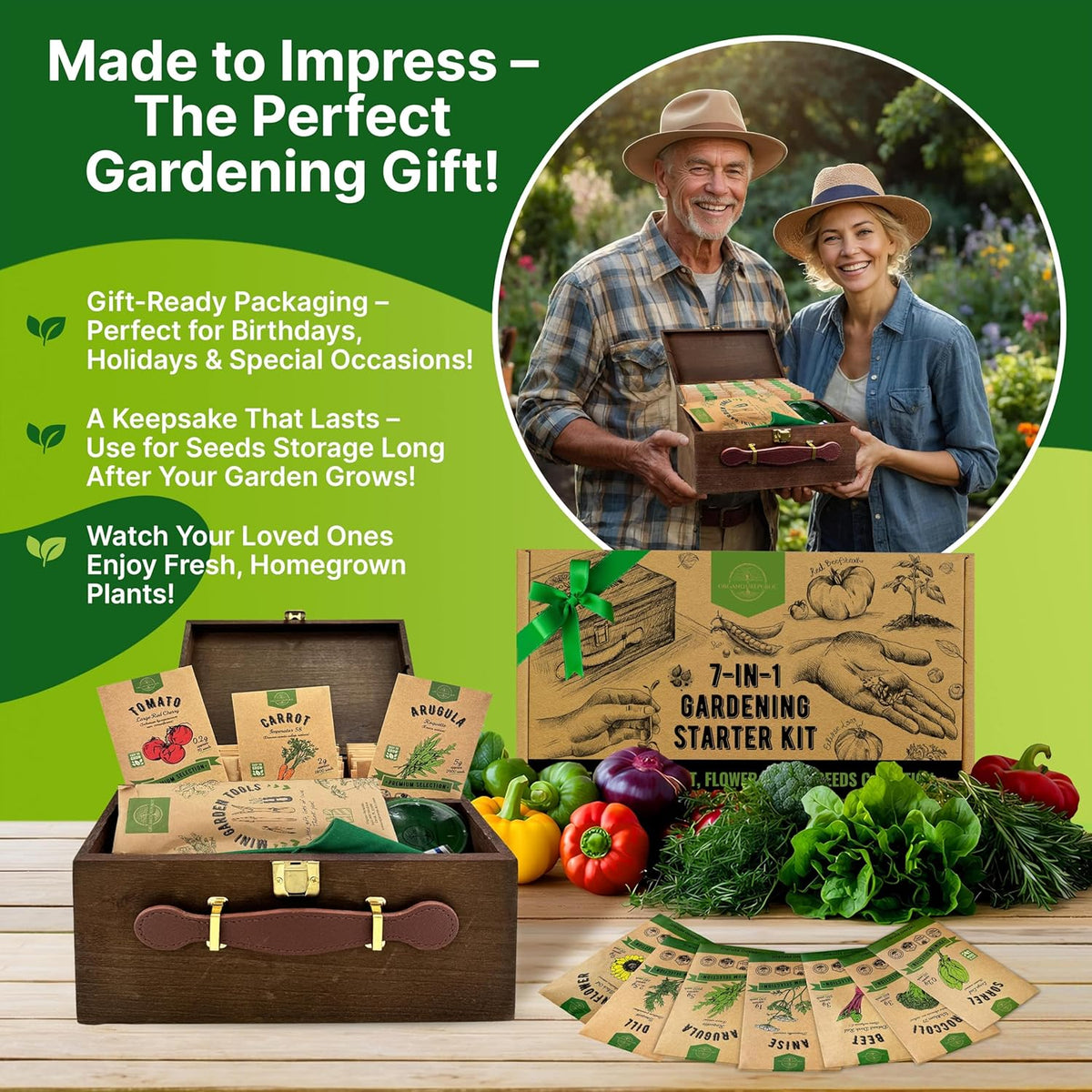 Organo Republic Medicinal & Tea Herb Seeds Variety Pack for Indoor & Outdoors - 75 Variety Pack. Non-GMO Heirloom Garden Seeds: Rosemary, Cilantro, Basil, Oregano, Parsley, Dill, Lavender, Catnip