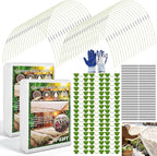Garden Mesh Netting Kit, 2 Pieces 10x33FT Garden Netting, 100 Garden Hoops 80 Connectors 72 Clips 1 Pair Gloves, Protection for Plant Vegetable Fruits Flowers Greenhouse (White 10 * 33ft)