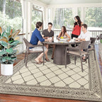 HiiARug 8x10 Outdoor Rug Outdoor Patio Rug, Reversible Waterproof Plastic Straw Rug Large Outdoor Rugs (8x10Ft, Brown)