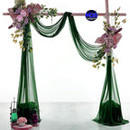 MDS Halloween Chiffon Draping Fabric - 2 Panel, 30" Wide x 30ft Long - Sheer Spooky Arbor & Canopy Drapery for Haunted House Backdrops, Party Ceilings, DIY Costumes & Themed Events - Hunter Green