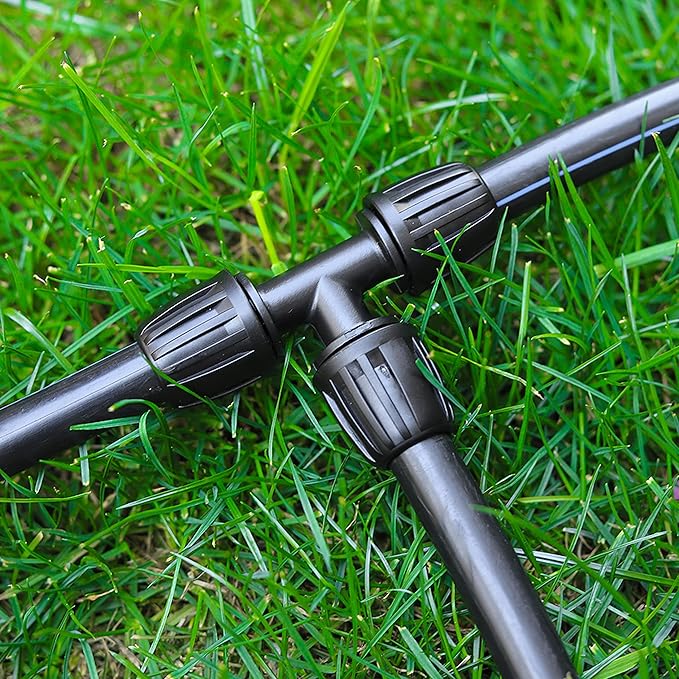 1/2 inch Irrigation Fittings Tee Connectors For (1/2" ID x0.6-0.63" OD) 16mm Drip Tubing Barbed Connectors-10 Pcs/pack