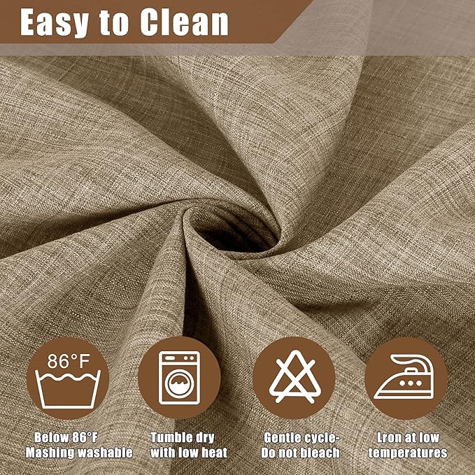 Fitable Faux Linen Tablecloth Rectangle 60 x 120 Inch - Rustic Fabric Table Cloth for 8 Foot Tables, Nature Faux Burlap Table Cover for Kitchen Dining, Party, Farmhouse