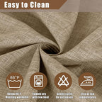 Fitable Linen Textured Rectangle Tablecloth Washable Fabric Faux Burlap Table Cloth for 8 Foot Tables, Holiday Table Cover for Farmhouse, Reception, Kitchen Dining, Party, (Mocha, 54 x 108 Inch)