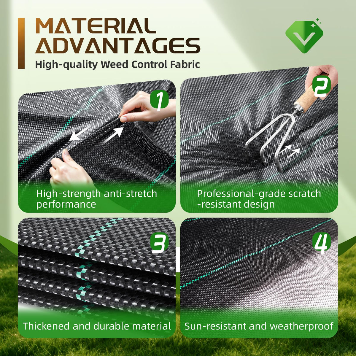 Land Guard 4ft x 300ft Weed Barrier Fabric Heavy Dusty, Ground Cover, Weed Mat, Woven Landscape Fabric for Garden, Lawn and Outdoor Project