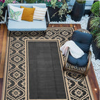 Outdoor Rug 9x12 Patio Waterproof Mat Camping Carpet Outside Area Rug Reversible Brown Rugs for RV Deck Entryance Porch Picnic Balcony Beach