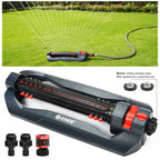 Eden 96212 Turbo Oscillating Sprinkler | Covers Up to 4,400 sq. ft., 18 Precision Nozzles, Adjustable Range, Flow Control, Triple Nozzle Width Switches, Turbo Drive Motor, Quick Connect Bundle