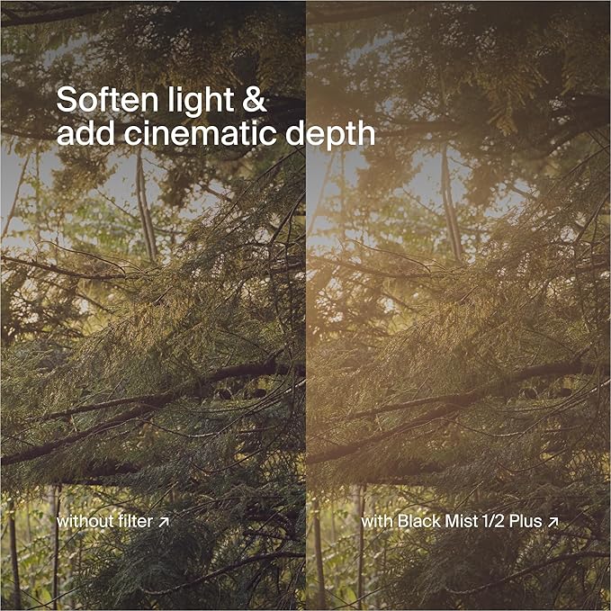 Urth 55mm Magnetic Ethereal Black Mist ½ Diffusion Lens Filter (Plus) — Cinematic Effect, 20-Layer Nano-Coated Light Dispersing Particles