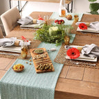 DII Woven Basic Tabletop Collection Chevron Table Runner, 15x108, Teal